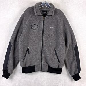 Filson Full Zip Fleece Jacket Mens M Gray Black Polartec Outdoors Fishing Hiking
